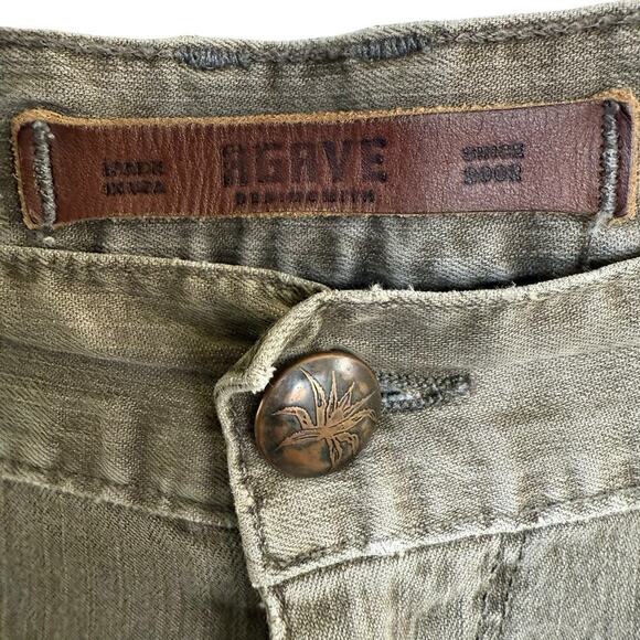 AGAVE Men Gringo Classic Straight USA Stretch Cotton Denim Jean 36x32 Olive - Picture 3 of 13